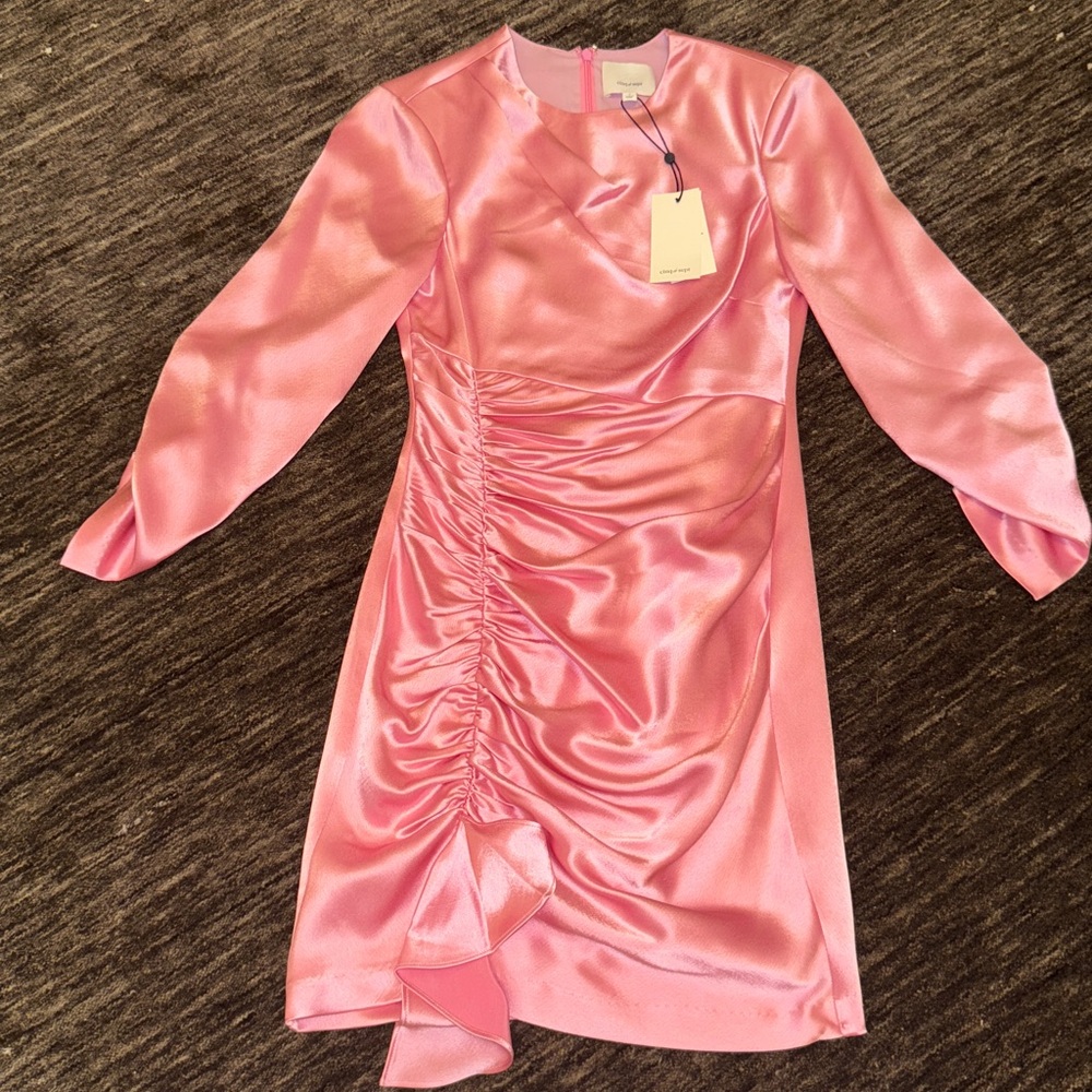 NWT Cinq a Sept Smooth Satin Natalia Dress. Color pink Size 2
